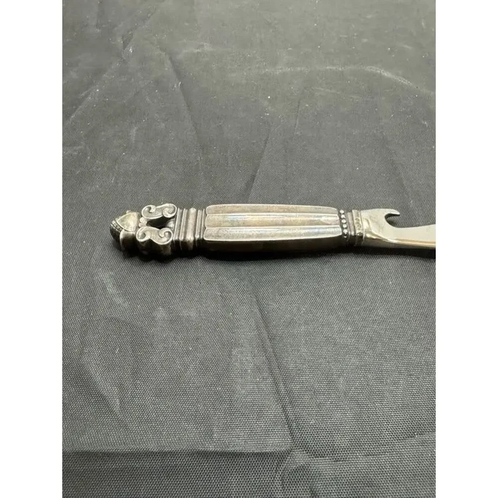 Georg Jensen Acorn Sterling Silver Bar Cheese Knife Bottle Opener Denmark VTG